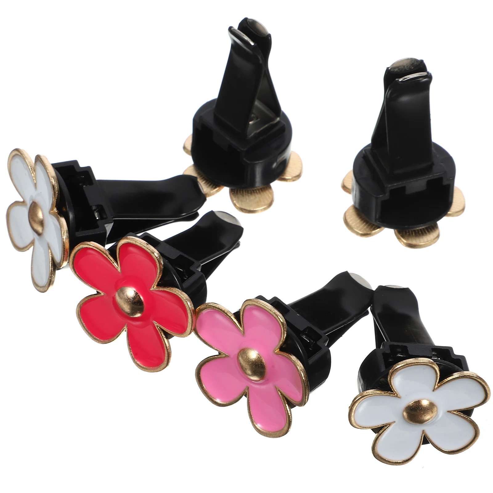 

6Pcs Car Air Vent Clips Daisy Design Sturdy Safe Easy Install Vehicle Interior Decor Accessories for Women Car Freshener Clip