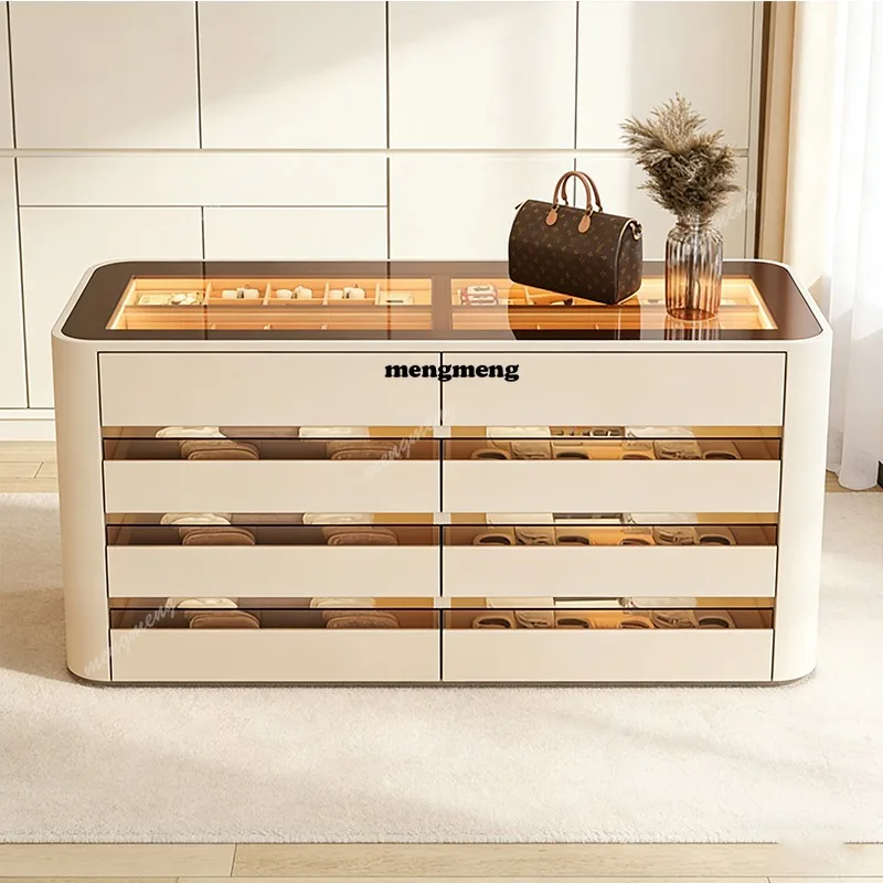 

E182 Showcase Standing Living Room Cabinets Shelf Cube Dust Proof Multipurpose Cabinet Luxury Floor Muebles Hogar Home Furniture