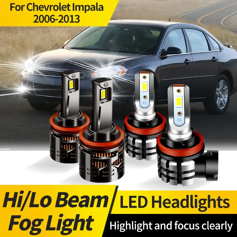 

2PCS H9 H8 LED Headlight Bulb H11 Super Bright CSP Auto Driving Headlamp Bulb Turbo Fog Lamp For Chevrolet Impala 2006-2013