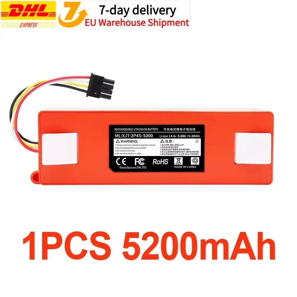 Vervangende batterij voor Xiaomi Roborock, robotstofzuiger, S50,S51, S60, S65, S50, S55, S5 MAX, S6 onderdelen, 14,4V, 12800mAh - afbeelding 1