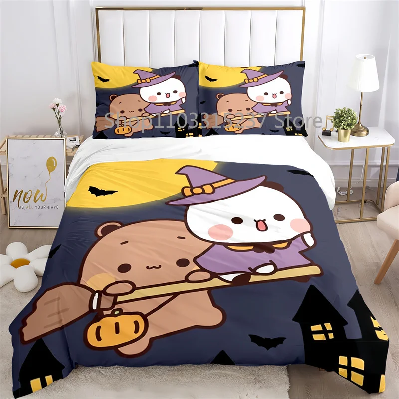 Imagem -03 - Bubu-conjuntos de Capa de Edredão para Casais Cama Impressa dos Desenhos Animados Dupla Rainha e King Size Bettbezug 220x240