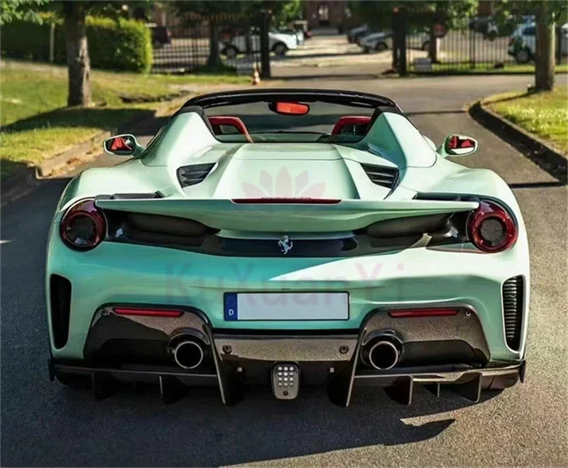 Half Carbon Fiber Pista Style Rear Bumper  Rear Spoiler Side air Intake Body Kit for Ferrari 488 GTB Body Kit
