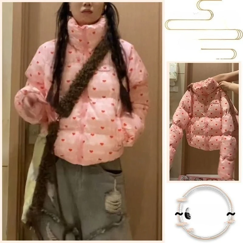 

Новая зимняя короткая хлопковая куртка с воротником-стойкой в стиле ретро, американская универсальная теплая одежда для хлеба, студенческая одежда для снижения возраста