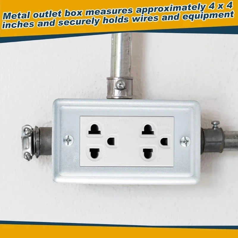 

4Pcs Multipurpose Flame Resistant Sturdy Galvanized Alloy Outlet Covers with Portable Designs for 4x2Inch Box Daily Use Y5GB