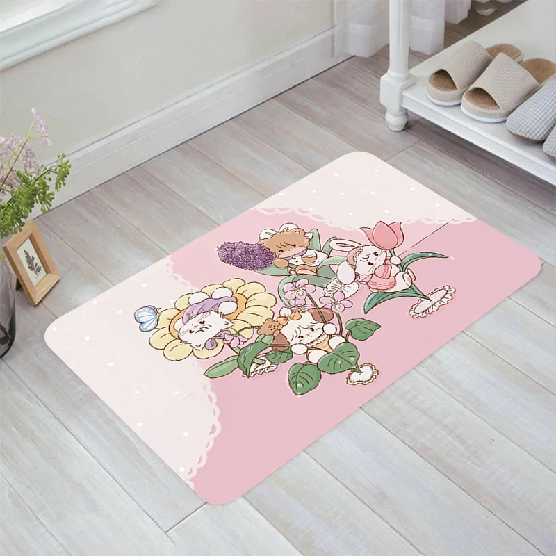 

Kawaii M-Mikko Floor Mat Balcony Carpet Entrance of House Aesthetic Room Decoration Rugs Kitchen Rug Home Carpets Foot Door Mats