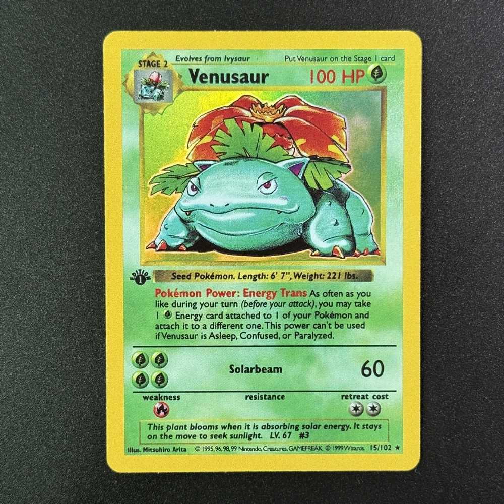3 Diy 1999 Pokemon GAME Venusaur Collection Cards Self Made Charizard Blastoise PTCG Color Flash Anime Card Gift