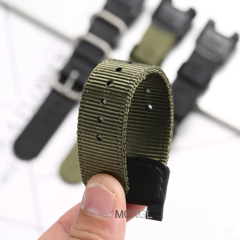 Nylon Strap for Casio SGW100 SGW-100 Watch Band Replacement SGW-100-1V SGW-100-1VDF Sport Watchband GW-3500B Canvas Bracelet
