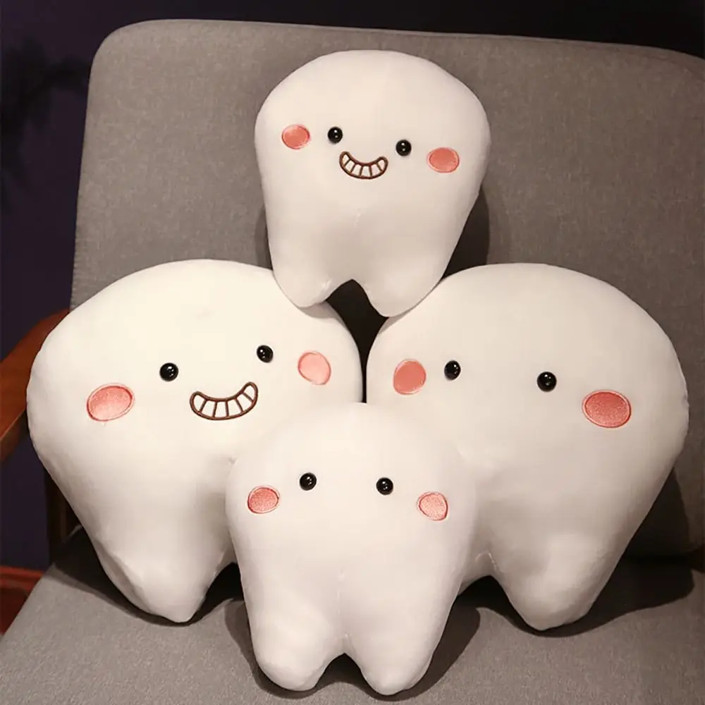 Travesseiro macio dente brinquedos de pelúcia almofada criativa crianças gits dentes travesseiro de pelúcia design dos desenhos animados travesseiro de lance de dentes orais