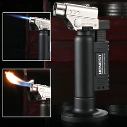 HONEST Dual Flame Switch Outdoor Windproof Butane Gas Lighter Welding Gun Camping Baking BBQ Kitchen Cigar Lighter Ignition Tool