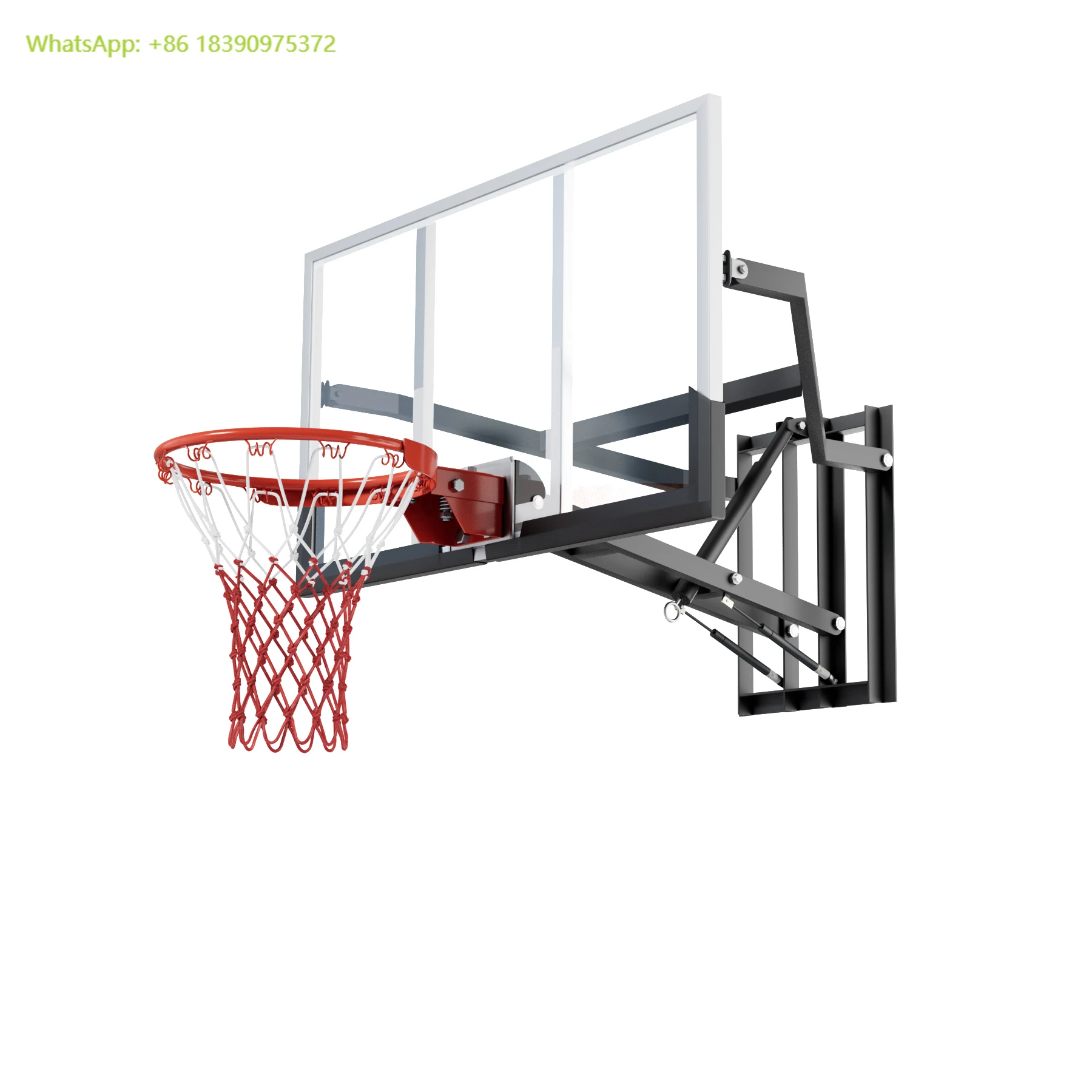 Wall Mounted Basketball Hoop Height Adjustable Basketball System Indoor Outdoor Basketball Training Equipment