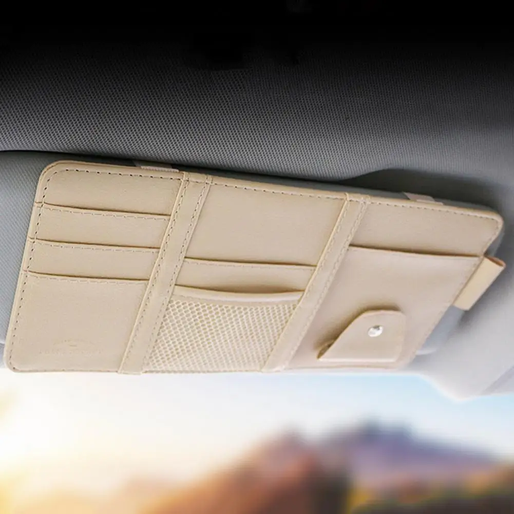 High Quality Visor Storage Pouch Exquisite Craftsmanship Elastic Strap Easy to Apply Car Visor Storage Holder