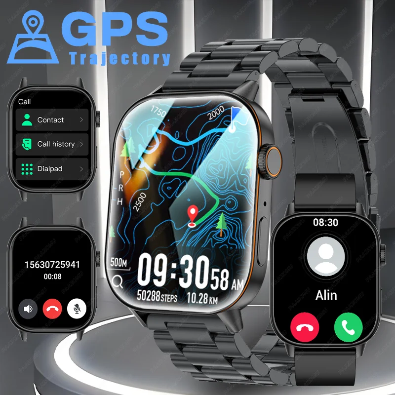 

2025 New GPS Sports Trajectory Smart Watch BluetoothCall Health Monitoring Compass Outdoor Fitness Smart Watch for Men and Women