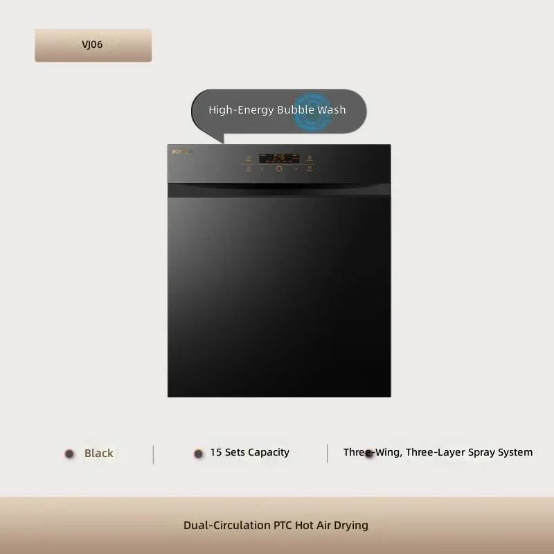 Dishwasher 15 Place Settings, Built-in Fully Automatic, Low Energy Consumption, Large Capacity, Home Kitchen Appliance