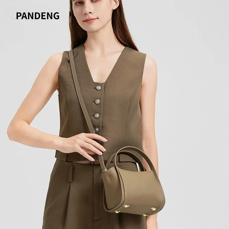 

Women Casual Large Capacity Retro Bag Ladies Cow Genuine Leather Shoulder Bags Female Fashion High Quality Soft Cowhide Handbag