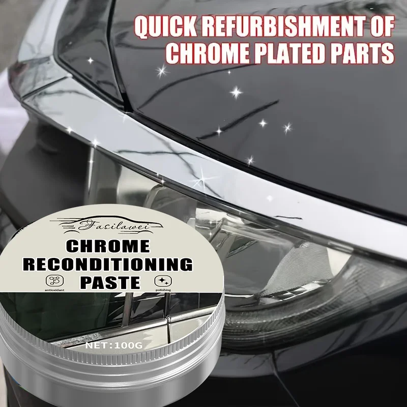 NEW 100g universal automotive chrome repair paste, for door handles and window frame chrome repair, automatic polishing oxide pa
