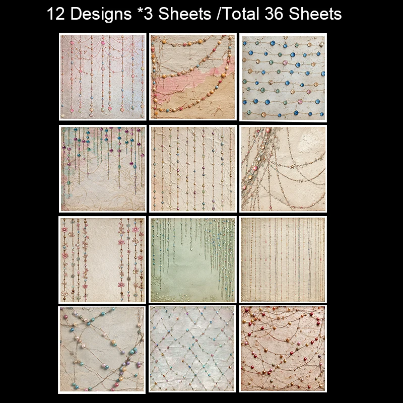 36 Sheets Scrapbooking Paper Pack (6"x6"): Geometric & Floral Blend for Origami, Card DIY & Art Journaling .