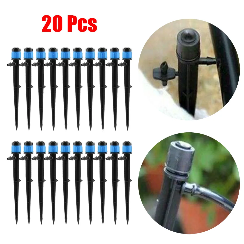 20pcs Degree Adjustable Irrigation Drippers Dripping Barbed Connector 4/7mm Watering Garden Irrigation Accessories