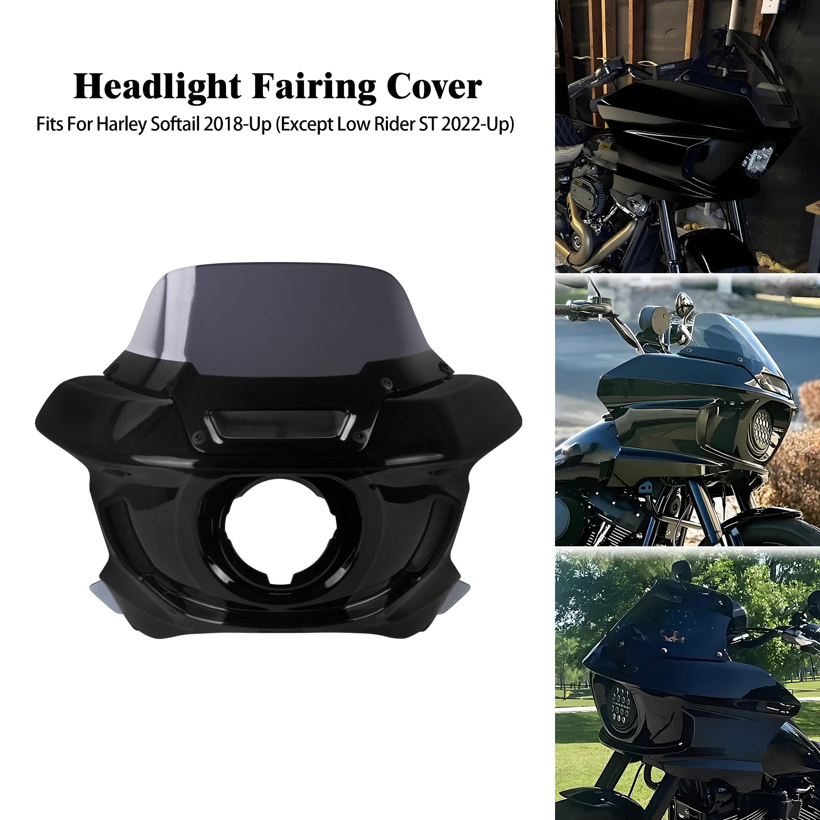 

Motorcycle Headlight Fairing Cover Headlamp Mask For Harley Softail Street Bob FXBR 2018-Up Low Rider ST 22-25 Front Cowl Cover
