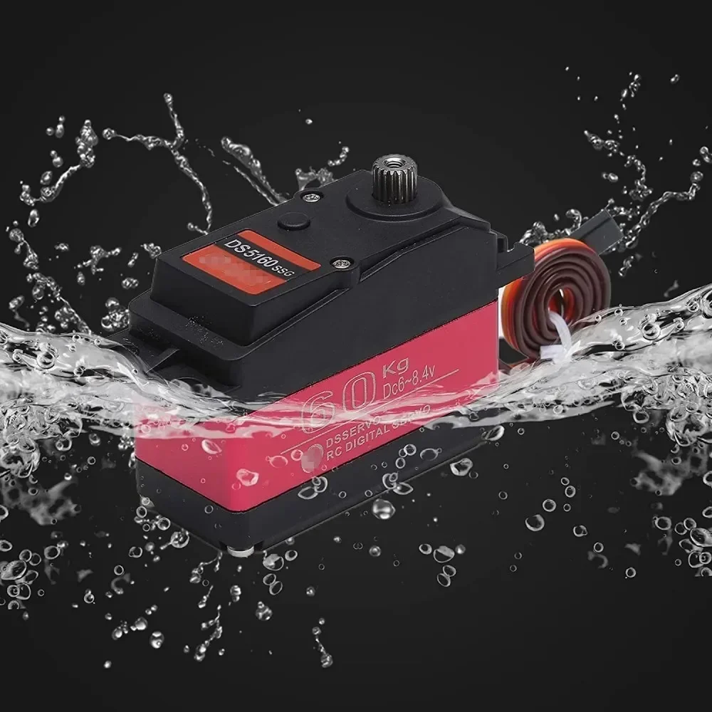 高トルク防水60Kg 180 °   DS5160 メタルギアデジタルサーボ RC ロボットカー用 1/6 アキシャル SCX6 1/5 レッドキャット HPI