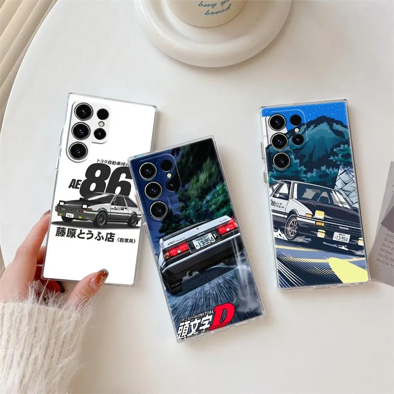 Initial D AE 86 Anime Phone Case For Samsung S24 S23 Ultra 5G S22 S20 S10 Plus S21 FE Clear Cases Cover Galaxy S24 Ultra Fundas