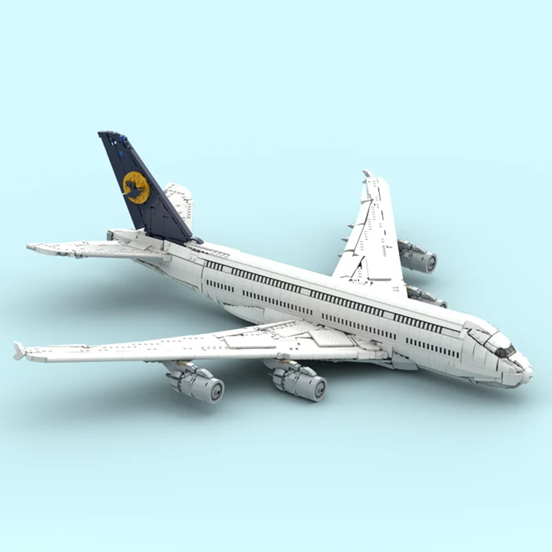MOC Lufthansa Airbus A380 kommerziellen jet flugzeug modell DIY montage baustein spielzeug kinder geburtstag geschenk