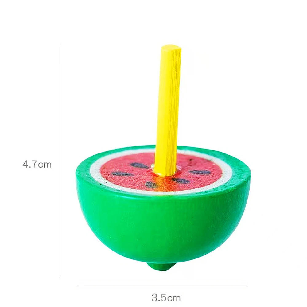 12PC Fruit Wooden Colorful Spinning Top Kids Birthday Party Gifts Candy Bag Giveaway Bulk Toy Pinata Filler Class Treasure Chest