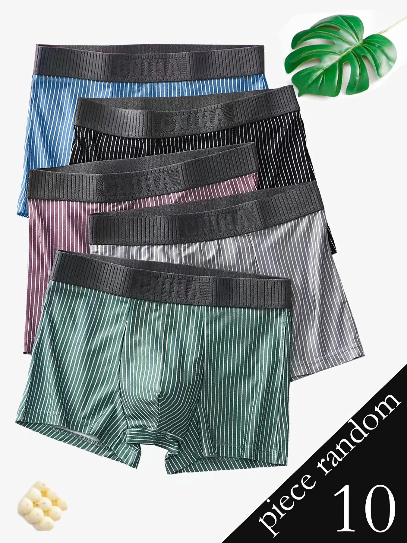 

10Pcs Random Cotton Men's Boxer Shorts Letter Print Underwear Sexy Panties Boxers Striped Underpants Male Shorts