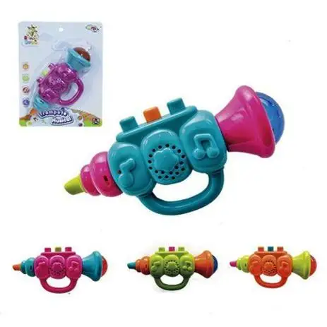 Wellmix Brinquedo Trompete Musical Infantil Bebê Colorida Som Luz 3D Brinquedo Educativo Para Crianças