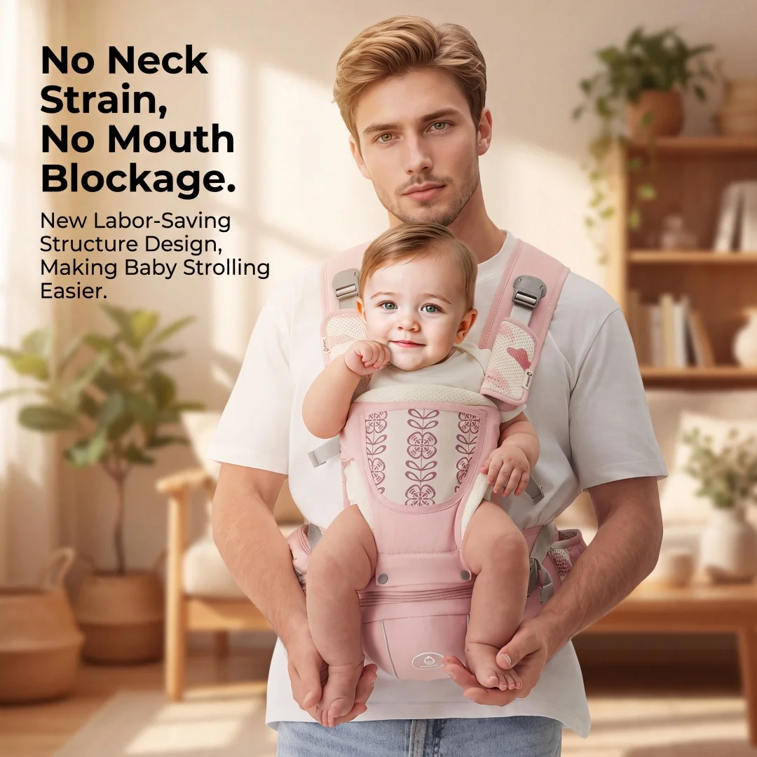 Multi-function baby carrier, special technology waist support baby carrier for 0-12 months newborns, baby lightweight waist stoo