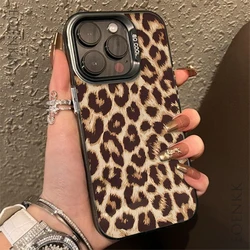 Brown Leopard Anti-drop Armour Phone Case For Samsung Galaxy S25 S24 S23 S22 S21 S20 Ultra Plus FE A25 35 A55 5G Hard Cover