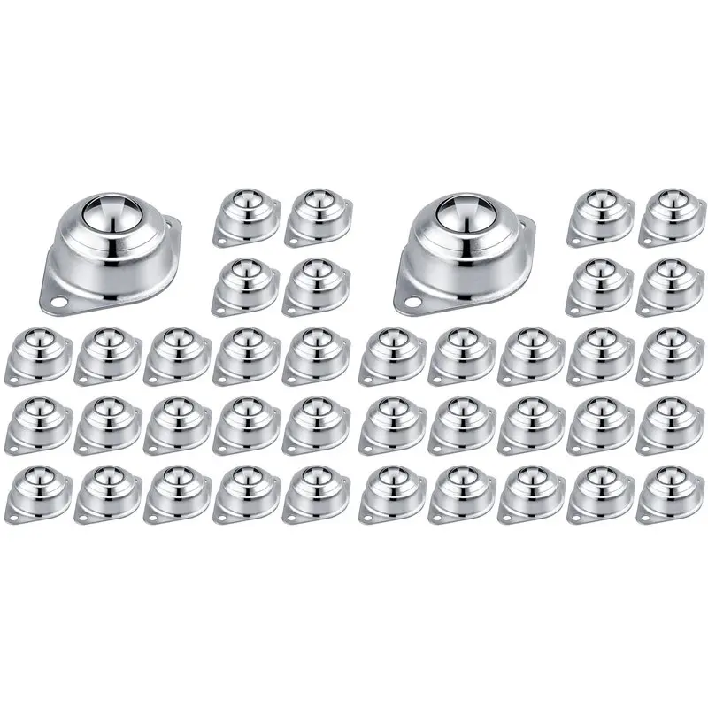 

A25I-Конвейерные ролики, 1-дюймовые опорные роликовые подшипники, 40 роликовых шариков для гладкого вращения на 360 градусов, кровать для пикапа