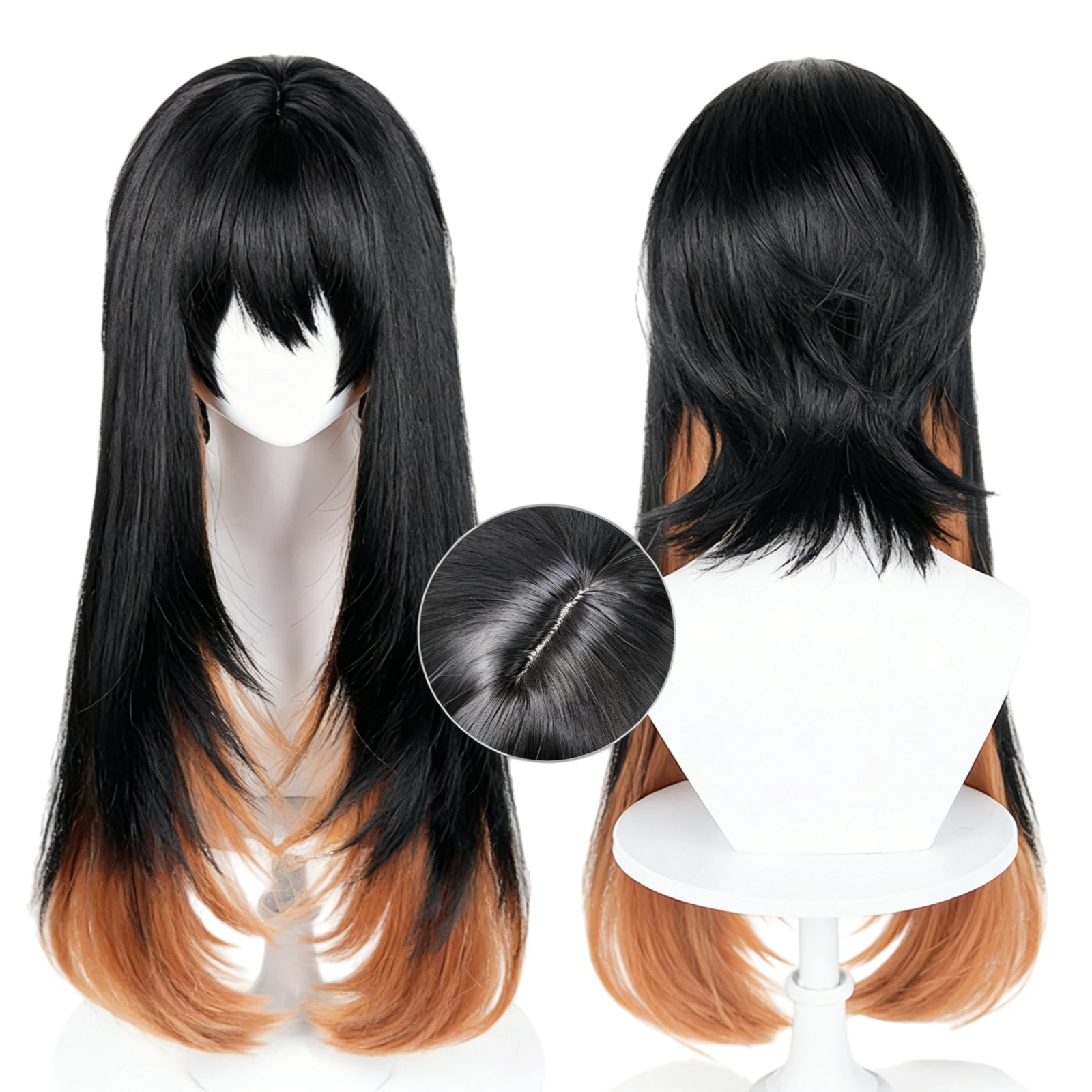

Gachiakuta Amo Empool Cosplay Wig Hair Cosplay Heat-Resistant Mixed Color 50-60cm Adjustable Two-Tone Long Wig Comic Con Outfit