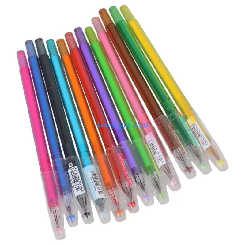 C7AB Lovely Coloring Rollerball Pen Tip for Writing Taking Note Marking 12x