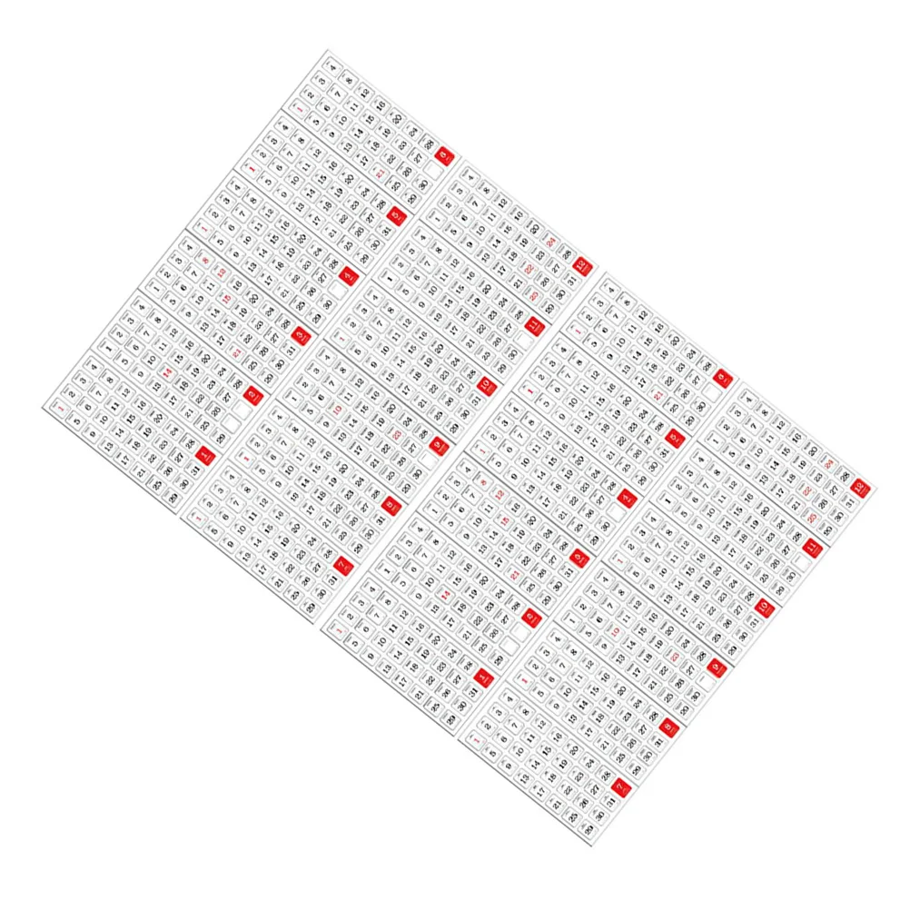 

Daily Calendar Stickers Sheets Self Adhesive Paper Hand Account Sticker For Notebook Diary Planner Page Tabs Calendar Labels