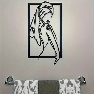 Feminine Line Art Wall Decor, Minimalist Line Art, Home Wall Art, Metal Wall Decor, Bathroom Decor, Housewarming Gift