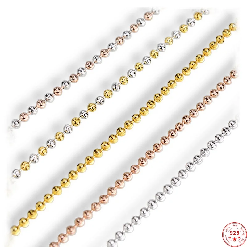 

Ожерелье из стерлингового серебра 925 пробы для женщин с покрытием из цветного золота, супер вспышка, лазерная резка, браслет-цепочка из тыквенных бусин, оптовая продажа