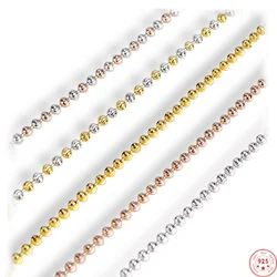 S925 Sterling Silver Necklace for Women Plated Colored Gold Super Flash Laser Cutting Pumpkin Bead Bead-chain Bracelet Wholesale