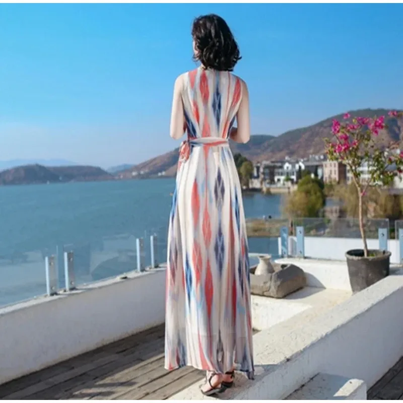 Robes Maxi en Satin de soie pour femmes, longue robe de plage en mousseline de soie, vêtements Boho, Promotion coton Xxl, sensuel, Sexy, tendance, Y2k, 2024