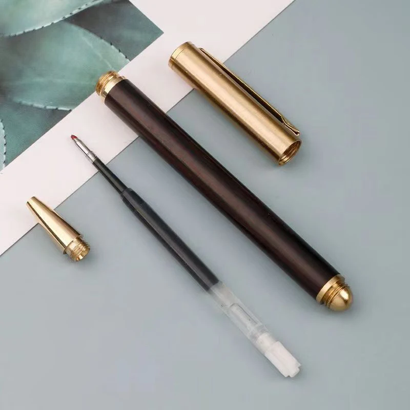 Wood Brass Gel Pens Engraving Personalized Logo Business Advertising Present Customized Office Accessories Students Stationery