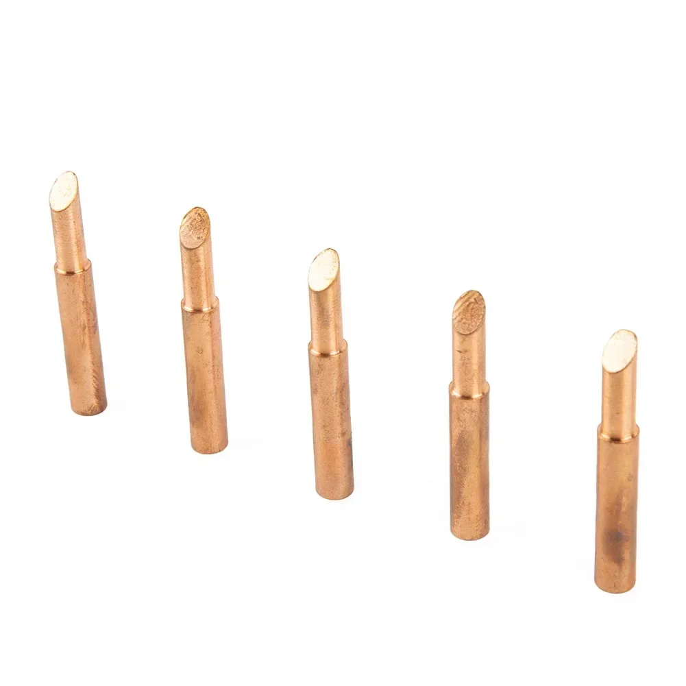 1 Set Soldering Iron Tips 900M-T-5C Soldering Iron Pure Copper Lead-free For 936 Thick Terminals Circuit Boards Power Tool Parts