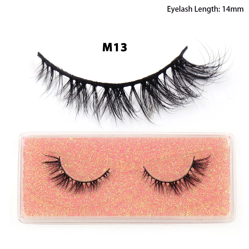 LEHUAMAO Maquiagem Korte Natuurlijke Nertsen Wimpers Pluizige Piekerige Wimpers Volume 12mm-15mm Valse Wimpers Wimper Extensio make-up