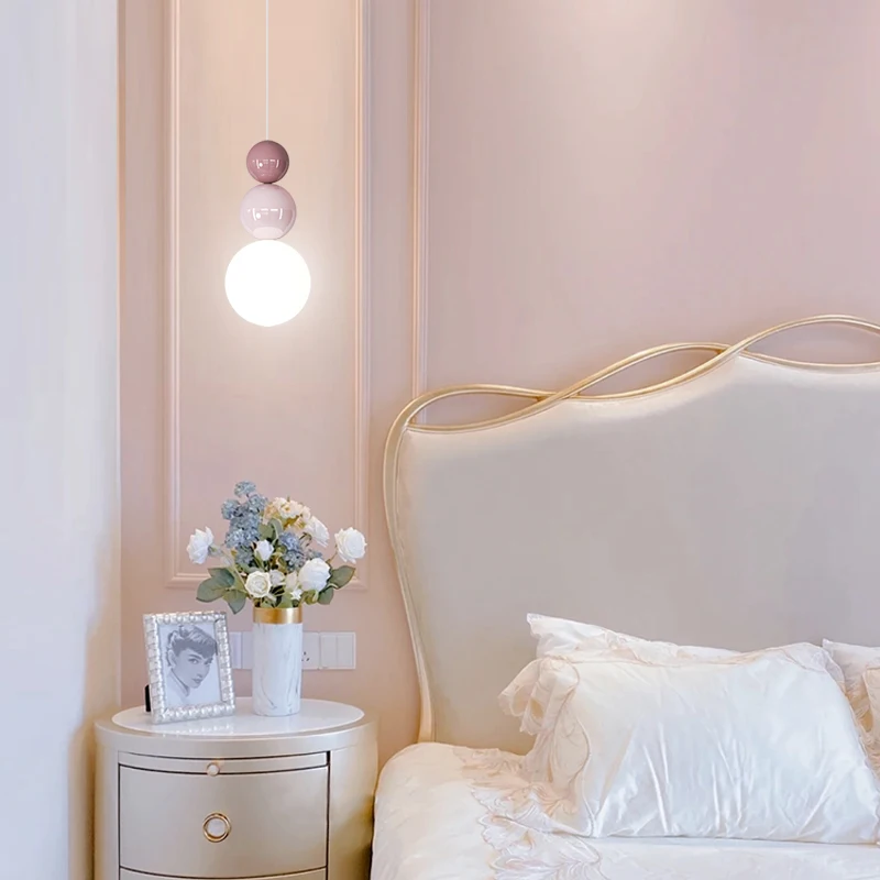Bedside Single Heade Pendant Lamp Master Bedroom Modern Designer Acrylic Lights Creative Small Hanging Lamps For Ceiling