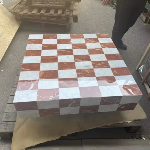 

Современный мраморный журнальный столик Disen, красный натуральный квадрат с шахматной доской, белые журнальные столики в уникальном стиле