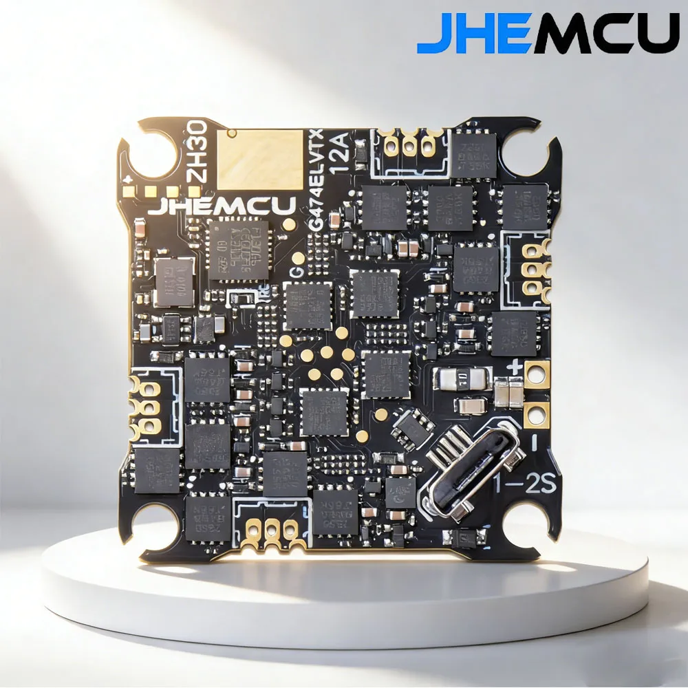 

JHEMCU G474ELVTX AIO Flight Controller ICM42688-P OSD 5V/1.5A BEC Built-in ELRS 2.4G Receiver 5.8G VTX 12A ESC for RC FPV Drone