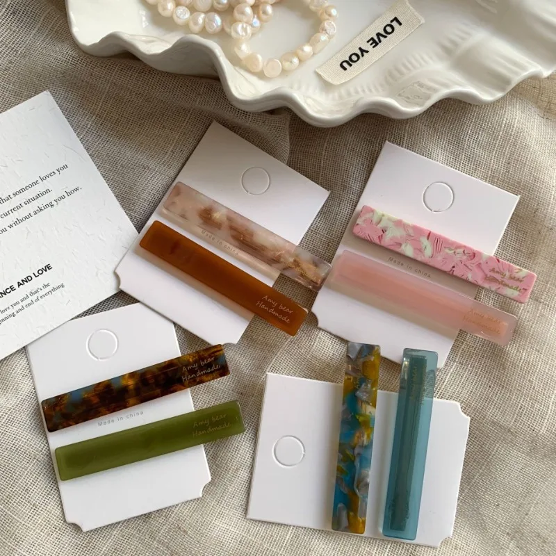 Foreign style simple 2 clips headgear hairpin women 2025 new high-end temperament Korean acetic acid side duck bill clip