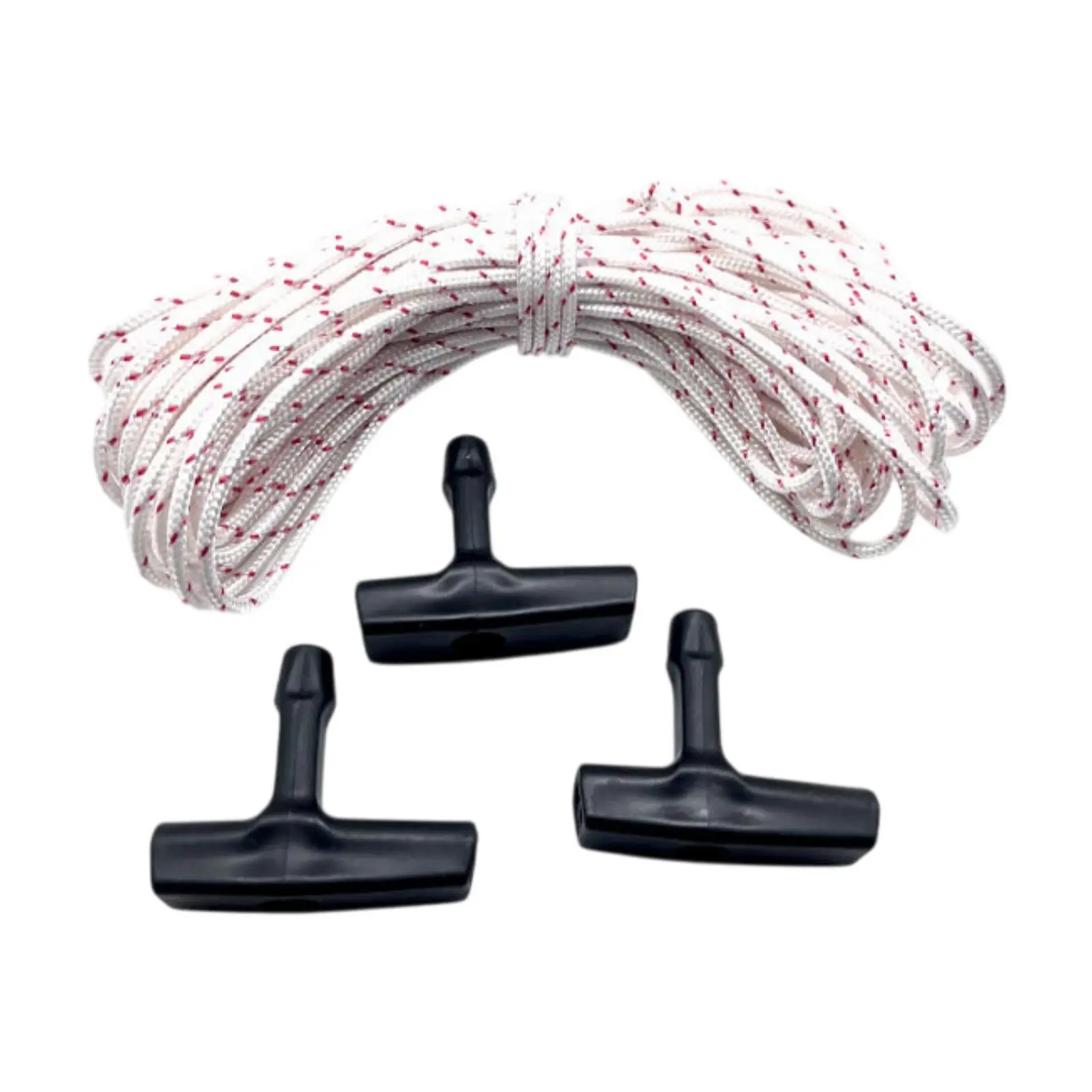 3x Pull Cord Rope with Starter Handles 10 M Rope Spare Parts Easy to Install