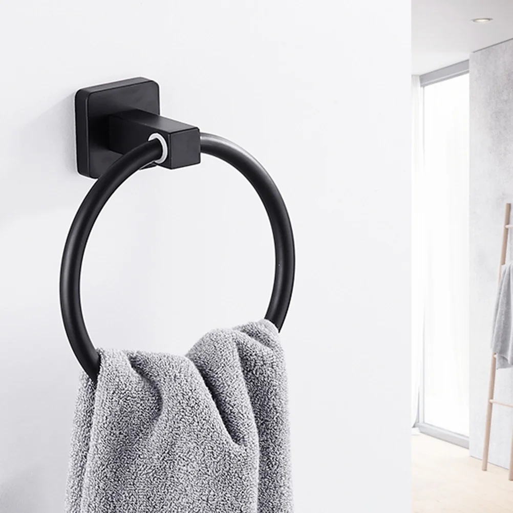 رف منشفة الحمام الألومنيوم جدار جبل حامل المناشف لا تركيب الحفر للمنزل فندق المطبخ الحمام ديكور #3