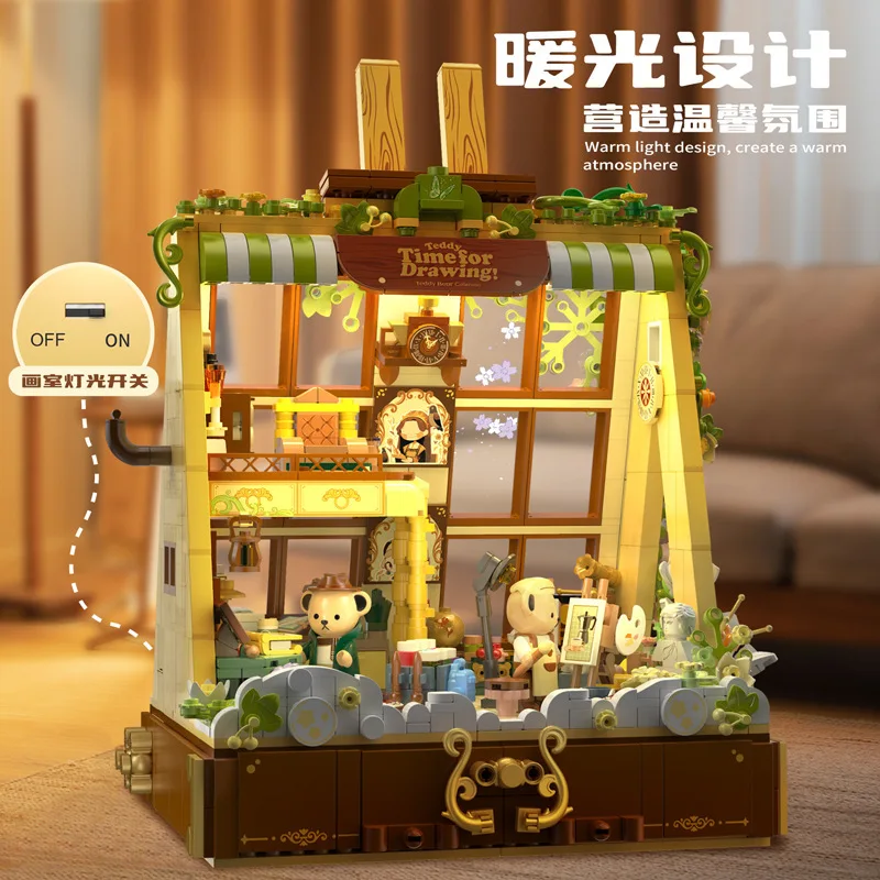 

Floral Art Assembly Toy Blocks Trendy Plaything Girls Valentine's Day Gift Decorative Puzzle Pieces Creative Building NO.881304