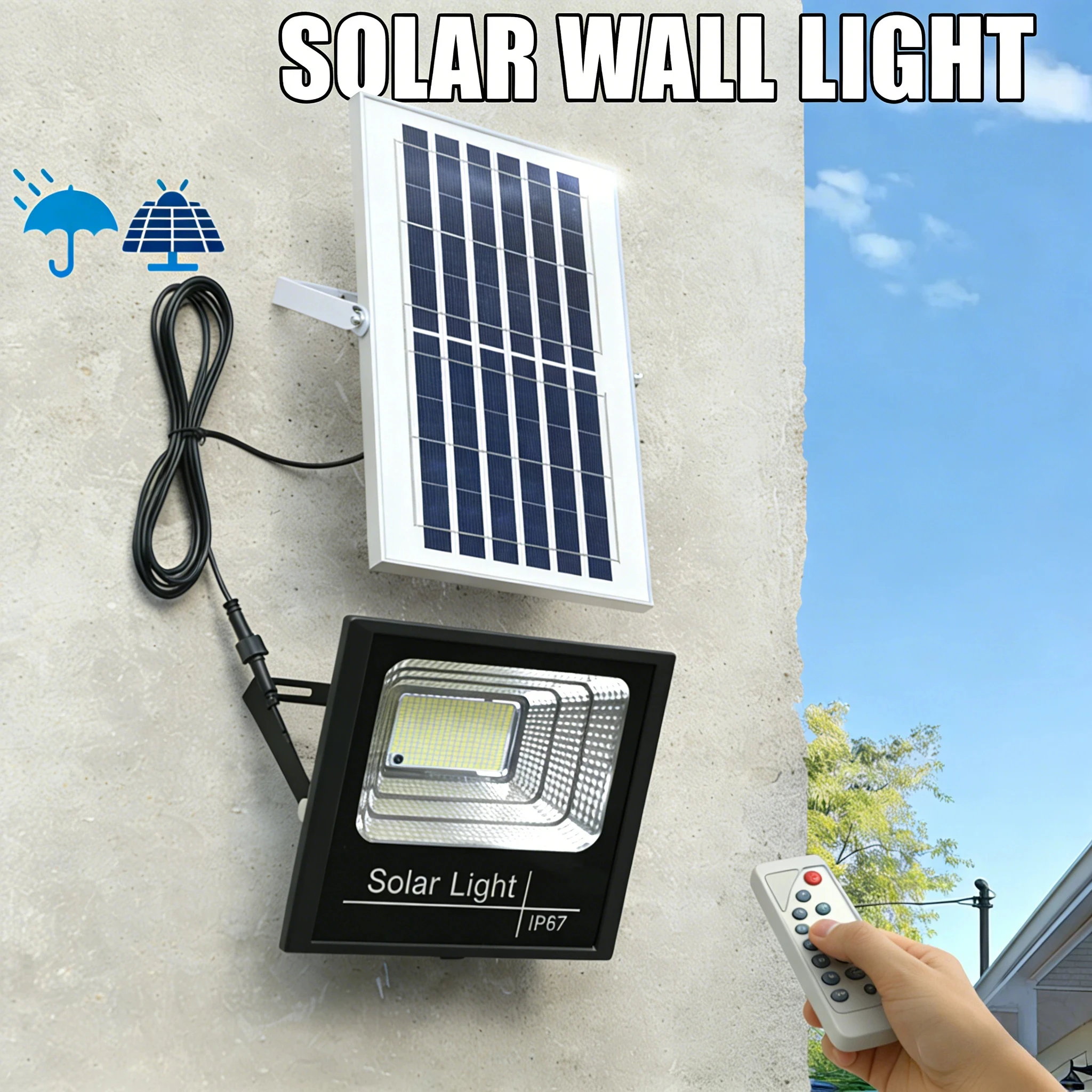 LED Solar Flood Light 50W-500W Outdoor Waterproof Spotlight Reflector Solar Lamp with Remote Control