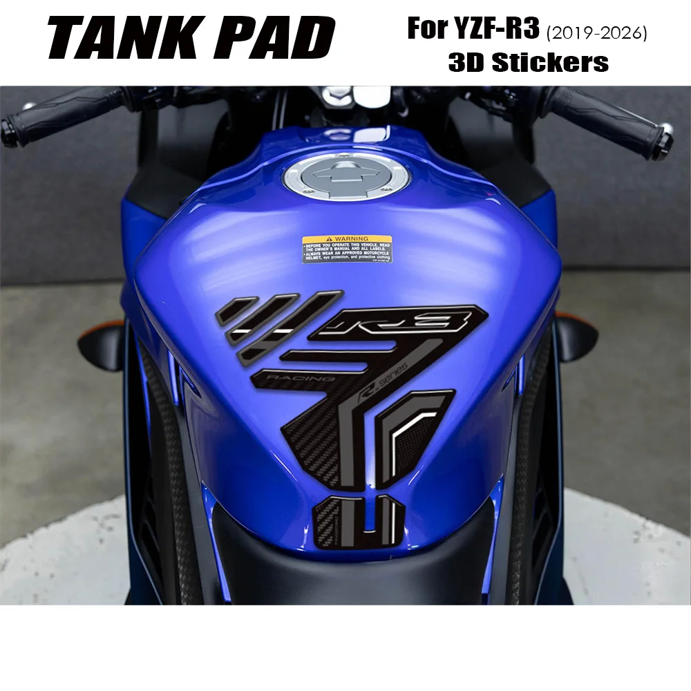 

YZF R3 Decals Motorcycle Accessories For YZF-R3 YZFR3 Tank Pad TankPad Cap Grips Gas Fuel Protection Stickers Kit 2019 - 2026